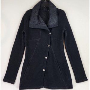Prana Jacket Womens XSmall Black Charcoal Milana Textured Knit Wool Blend Coat‎
